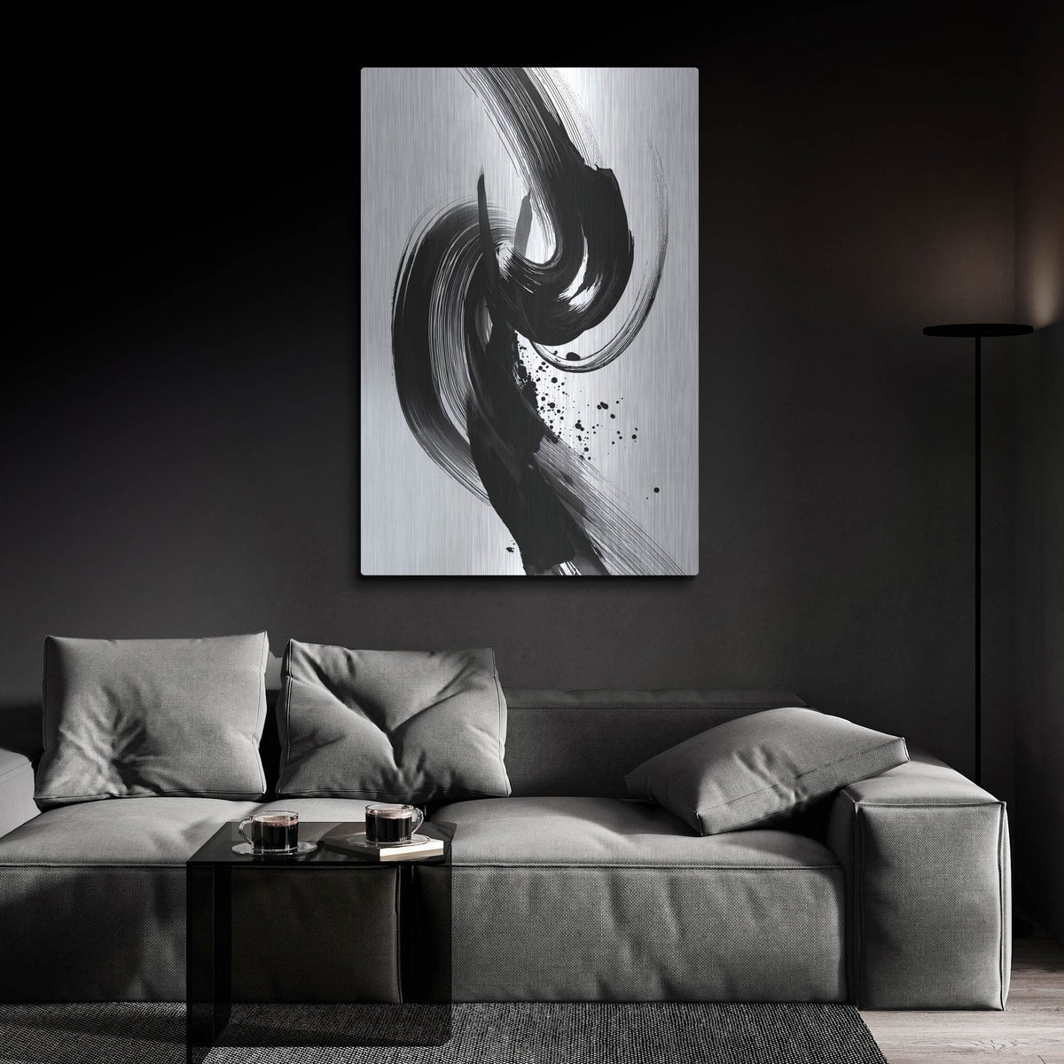 'Black And White Jive' by Rich Monet Metal Wall Art