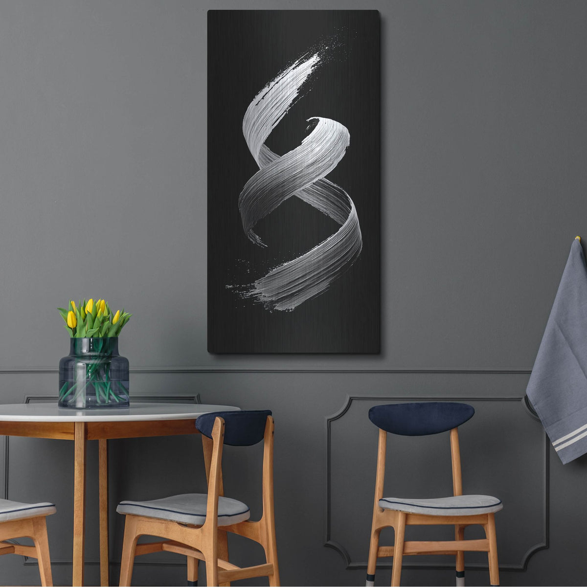 'Black And White Lambada' by Rich Monet Metal Wall Art
