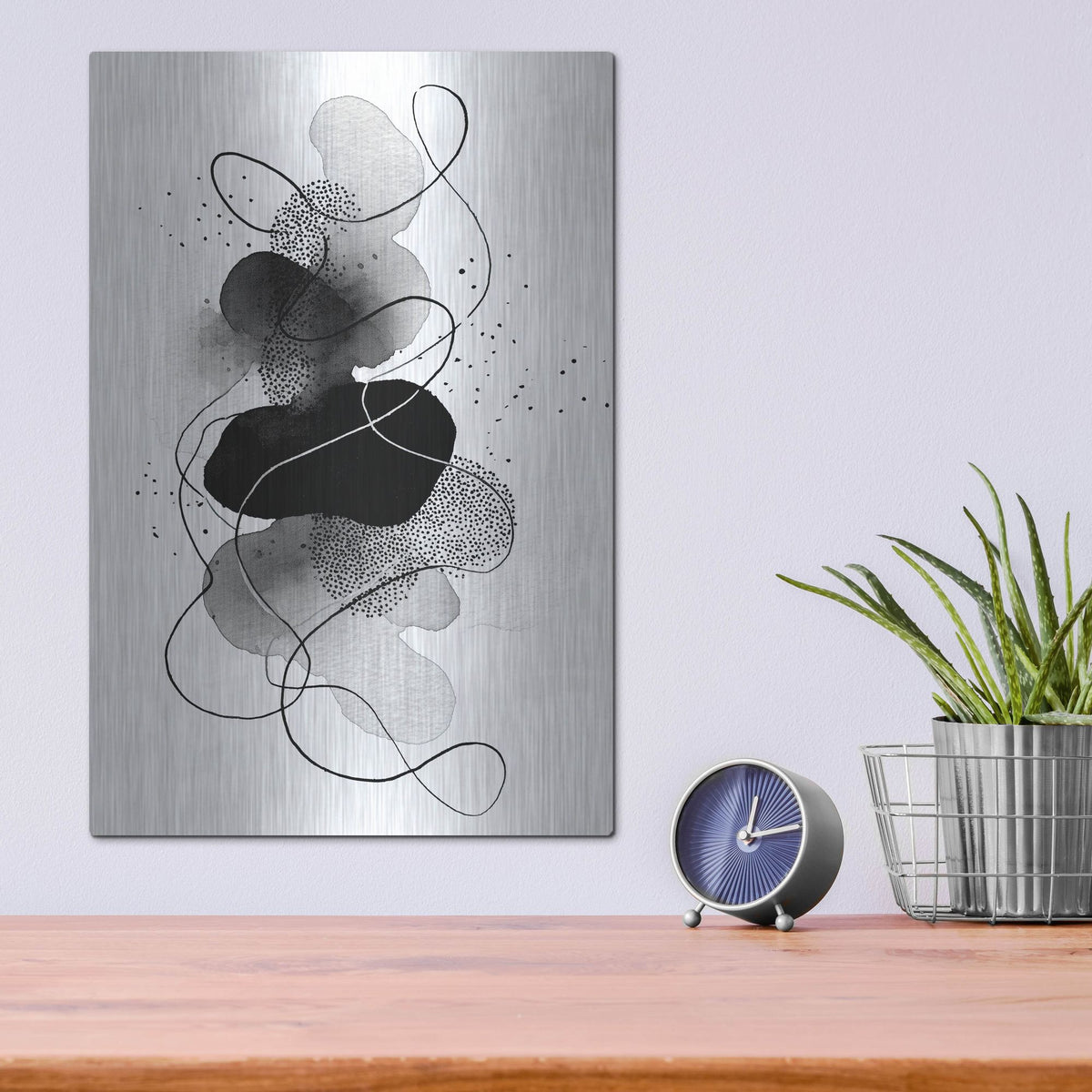 'Black And White Tango' by Rich Monet Metal Wall Art