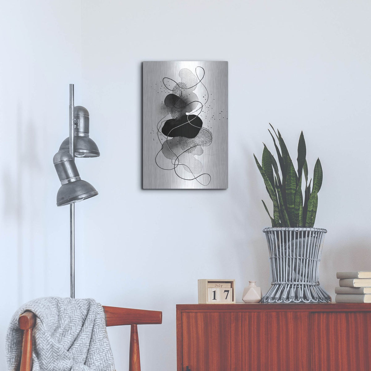 'Black And White Tango' by Rich Monet Metal Wall Art
