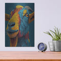 'Colorful Farm Goat 1' by Rich Monet Metal Wall Art