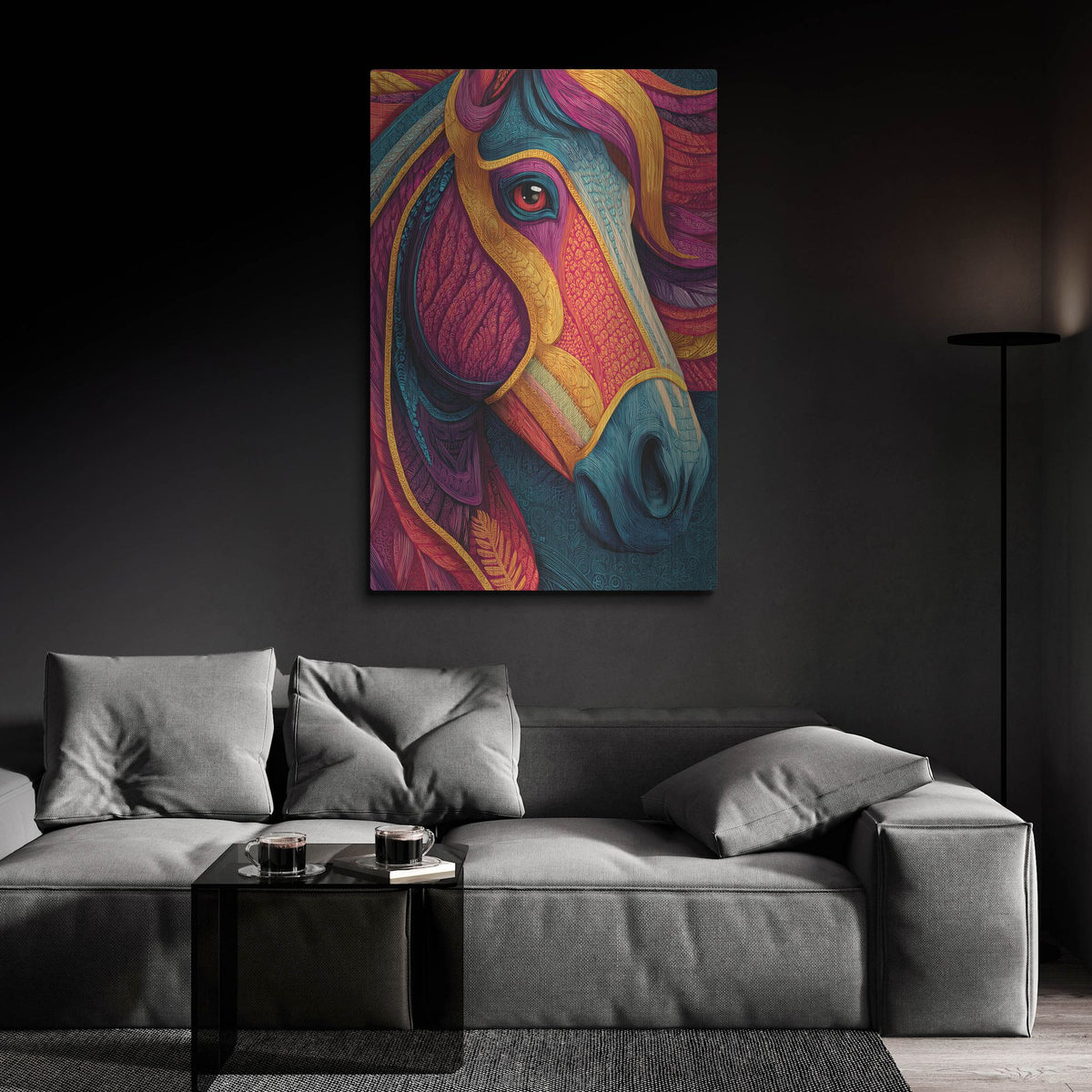 'Colorful Farm Horse1' by Rich Monet Metal Wall Art