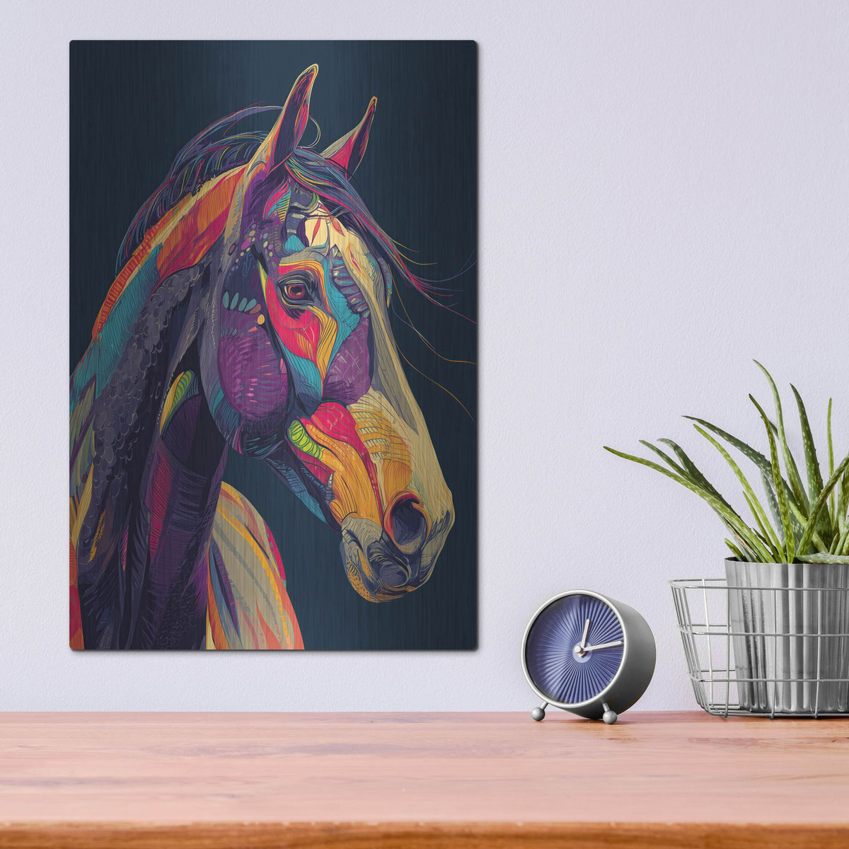 'Colorful Farm Horse2' by Rich Monet Metal Wall Art