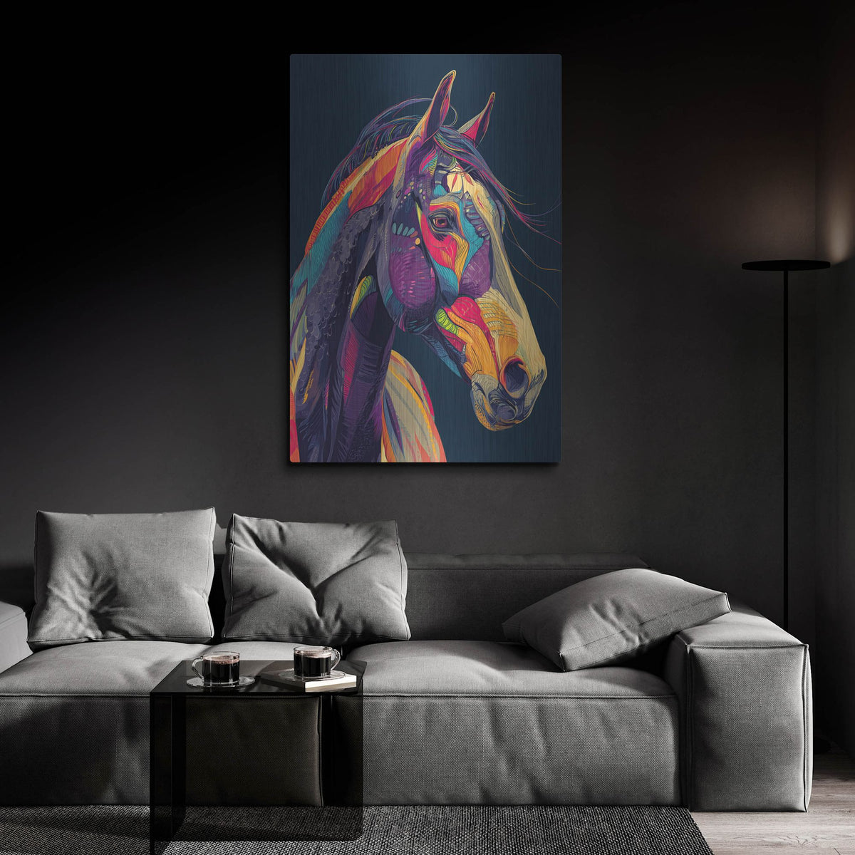 'Colorful Farm Horse2' by Rich Monet Metal Wall Art