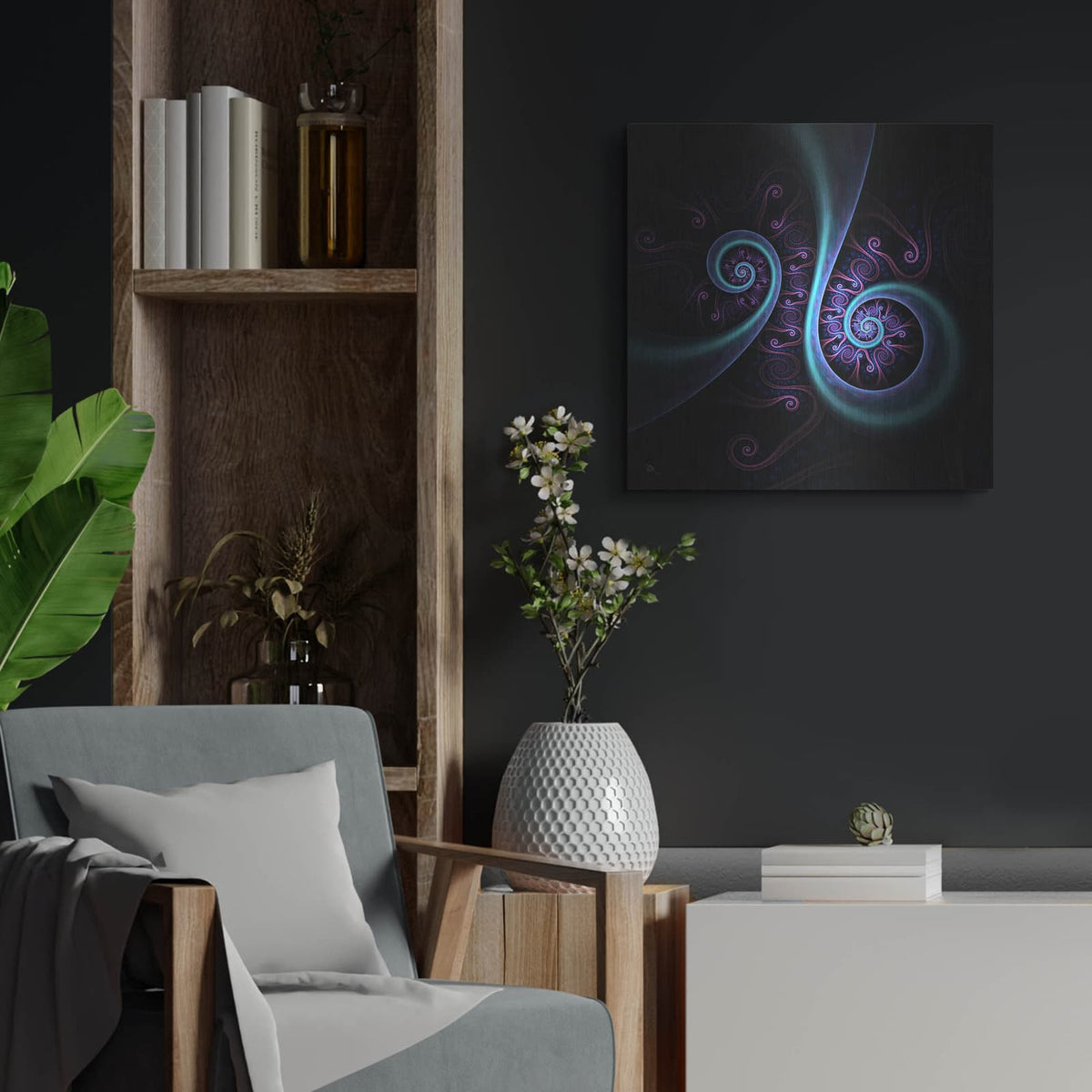 'Connectivity' by Cameron Gray – Metal Wall Art, 24x24 room view