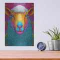 'Colorful Farm Sheep 2' by Rich Monet Metal Wall Art