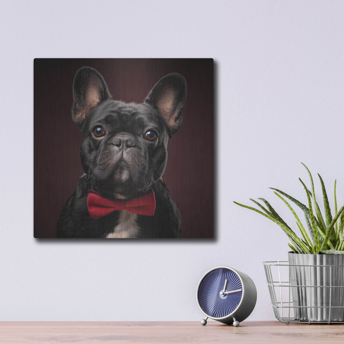 'French Bulldog With Bowtie' by Rich Monet Metal Wall Art