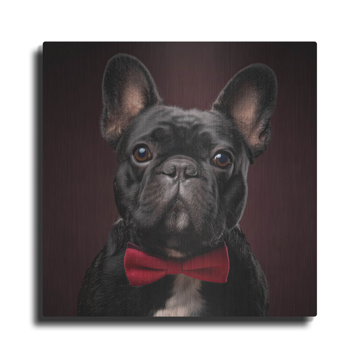 'French Bulldog With Bowtie' by Rich Monet Metal Wall Art