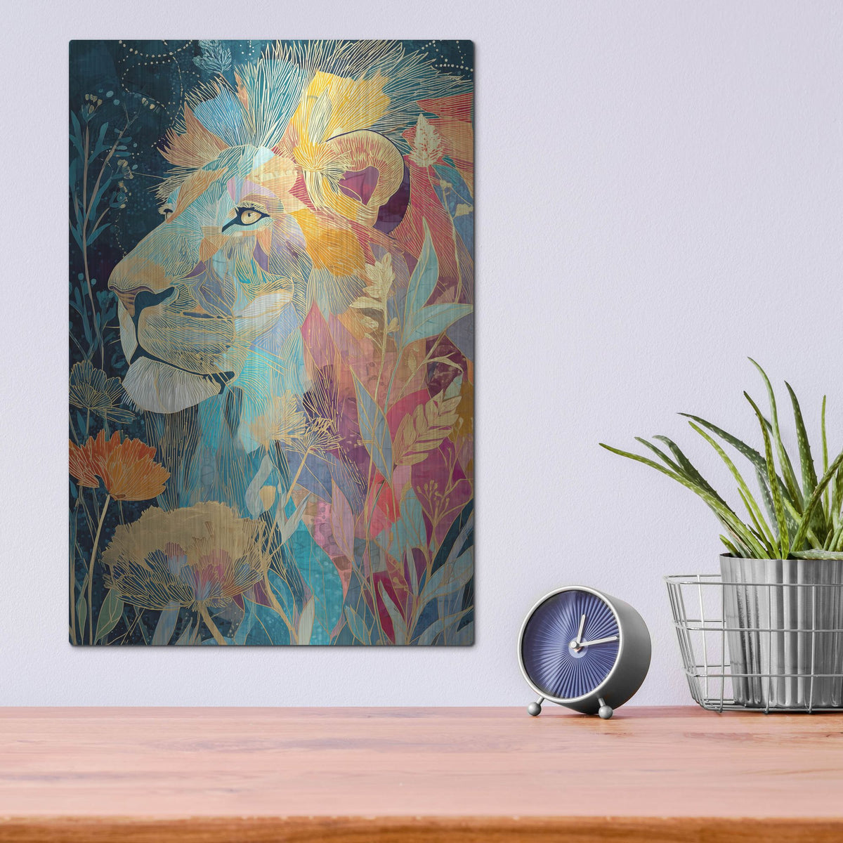 'Golden Lion' by Rich Monet Metal Wall Art