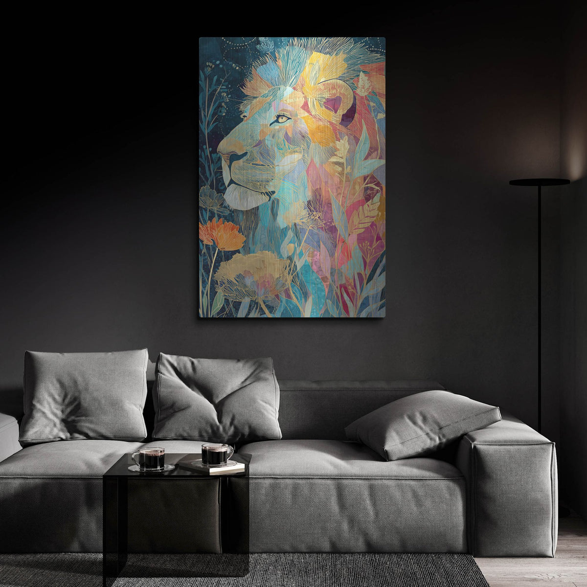 'Golden Lion' by Rich Monet Metal Wall Art