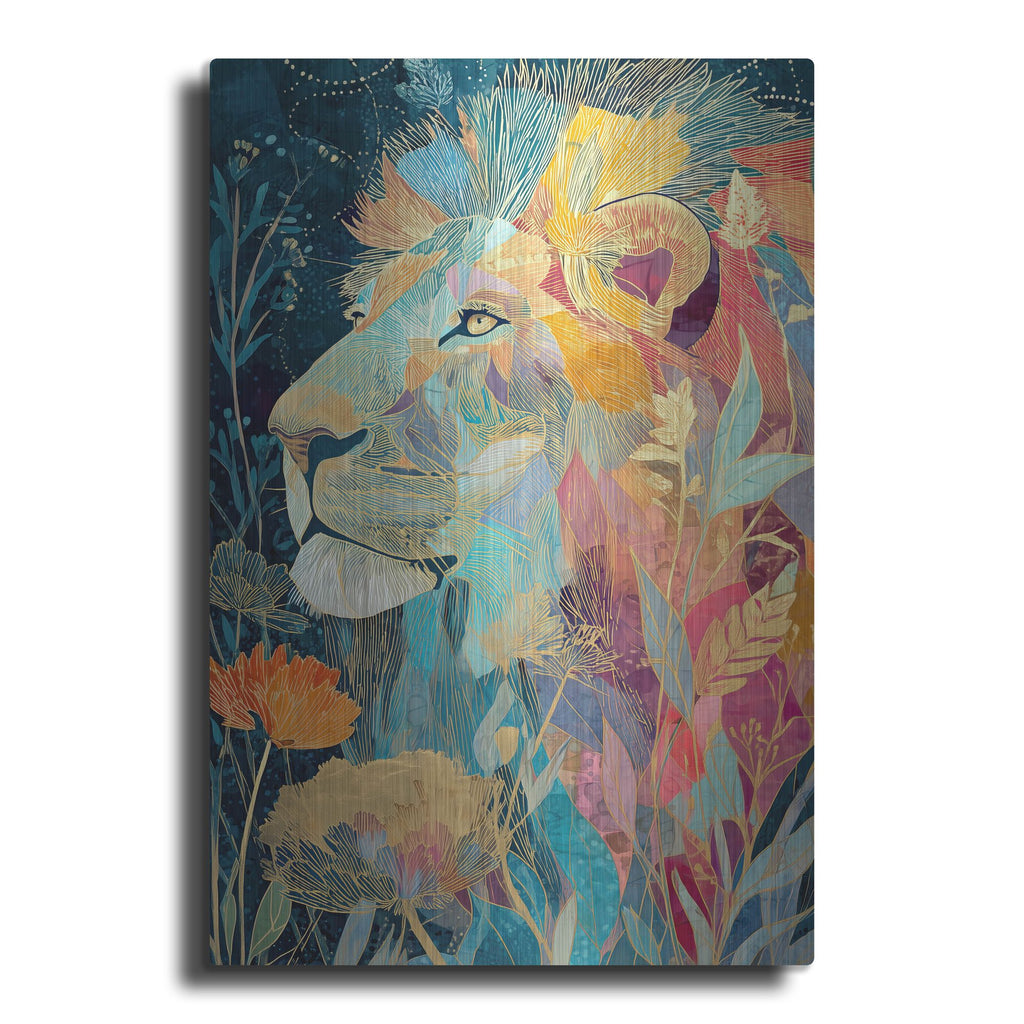 'Golden Lion' by Rich Monet Metal Wall Art