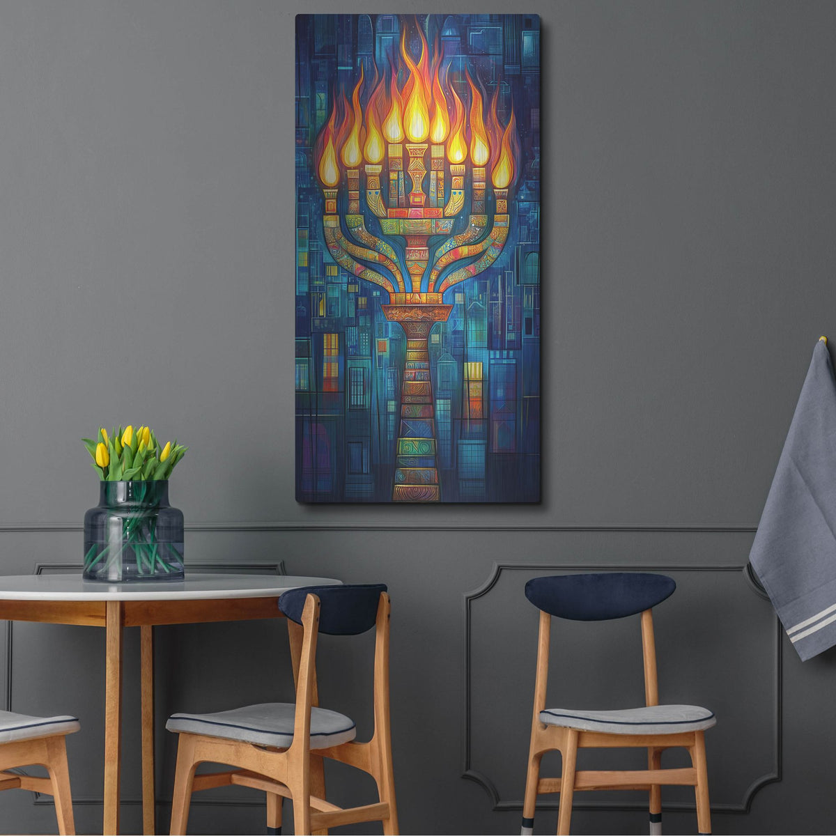 'Hanukkah Menorah' by Rich Monet Metal Wall Art