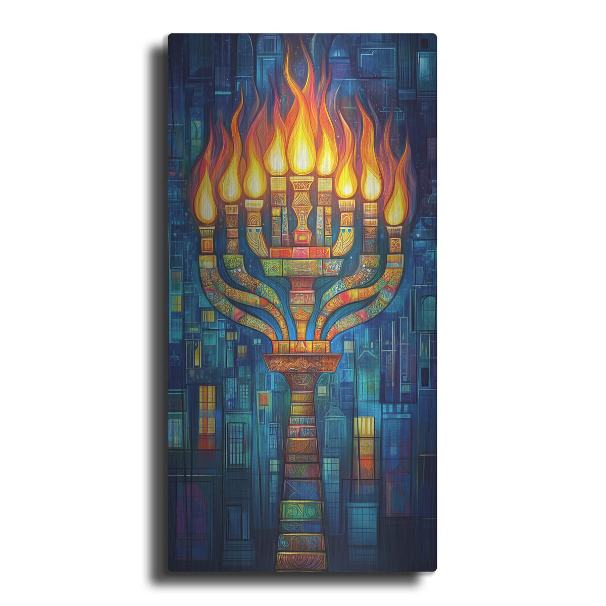 'Hanukkah Menorah' by Rich Monet Metal Wall Art