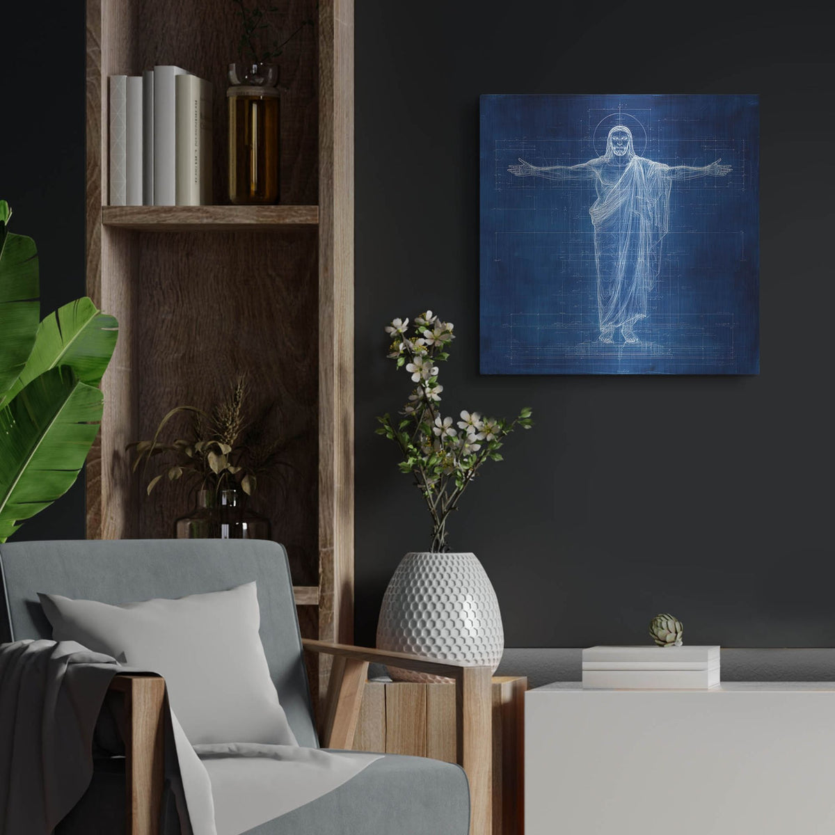 'Jesus Blueprint 2' by Rich Monet Metal Wall Art