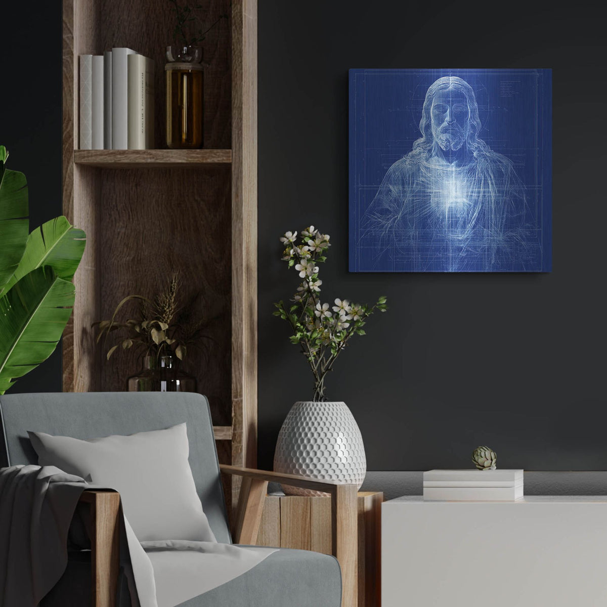 'Jesus Blueprint' by Rich Monet Metal Wall Art