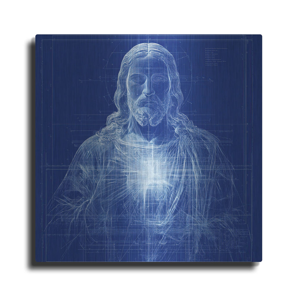 'Jesus Blueprint' by Rich Monet Metal Wall Art