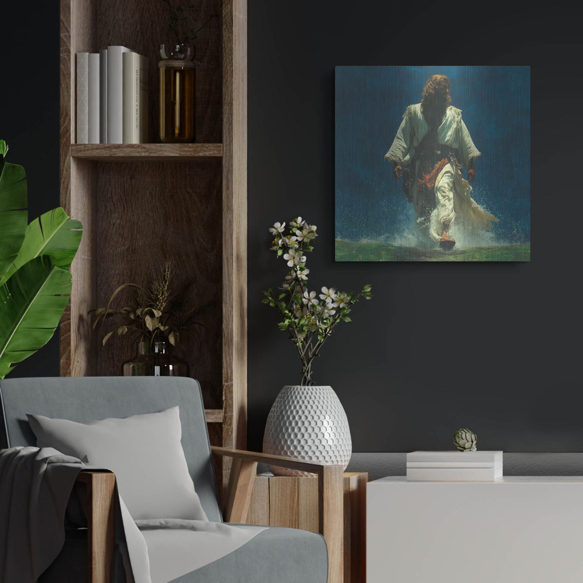 'Jesus Crosses Galilee' by Rich Monet Metal Wall Art