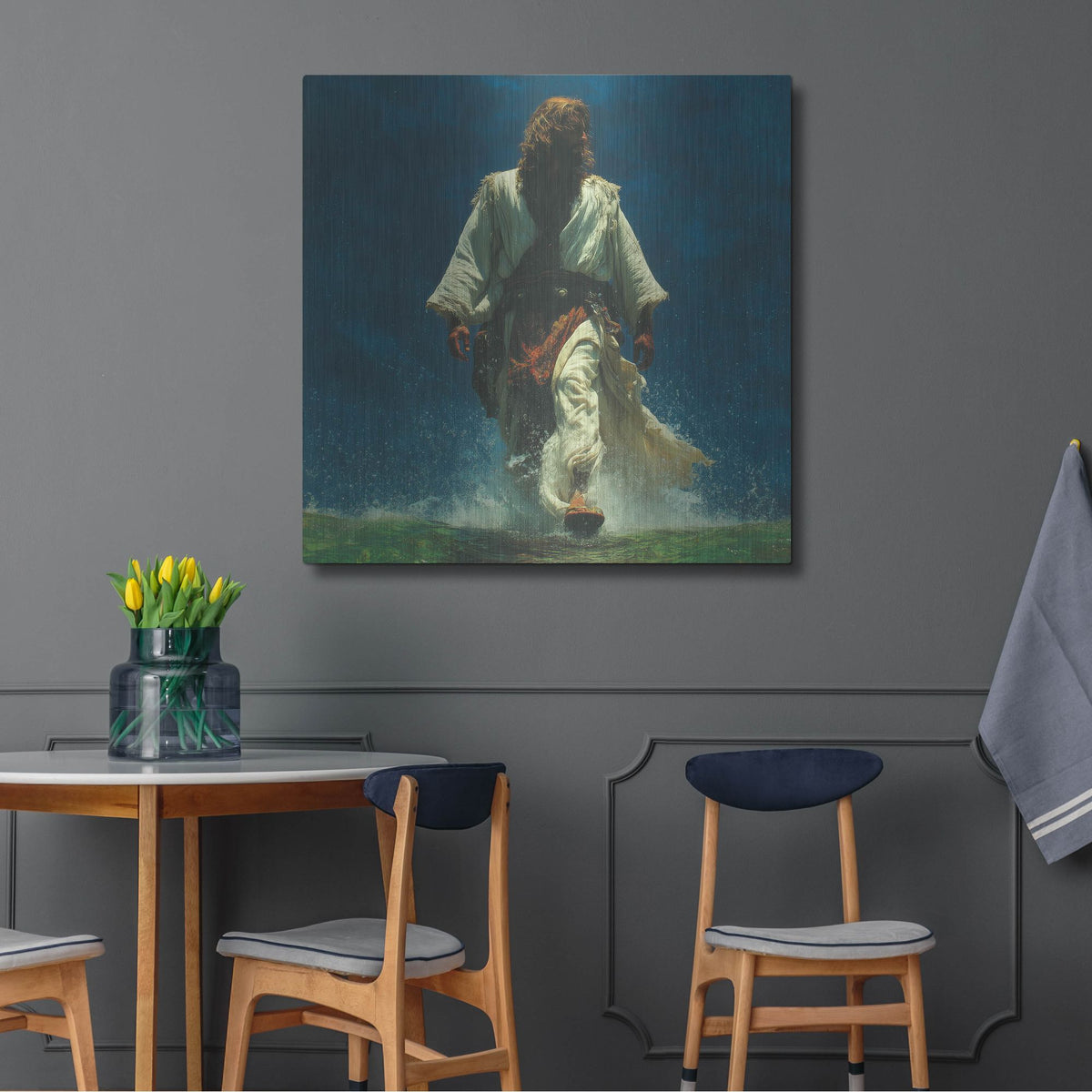 'Jesus Crosses Galilee' by Rich Monet Metal Wall Art