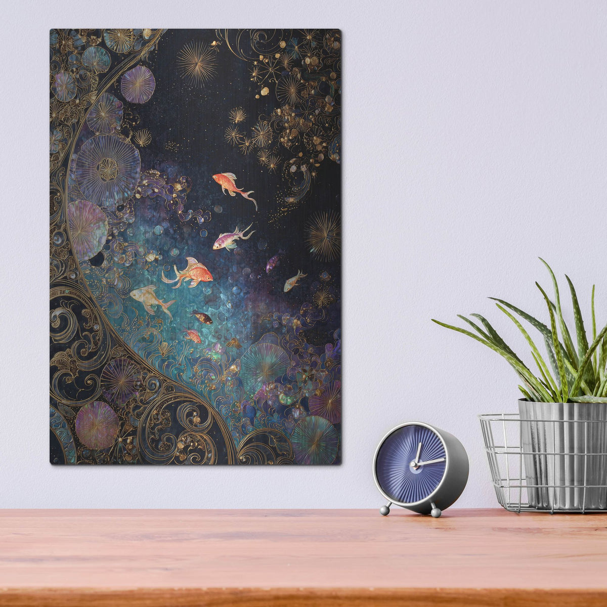 'Koi Galaxy' by Rich Monet Metal Wall Art