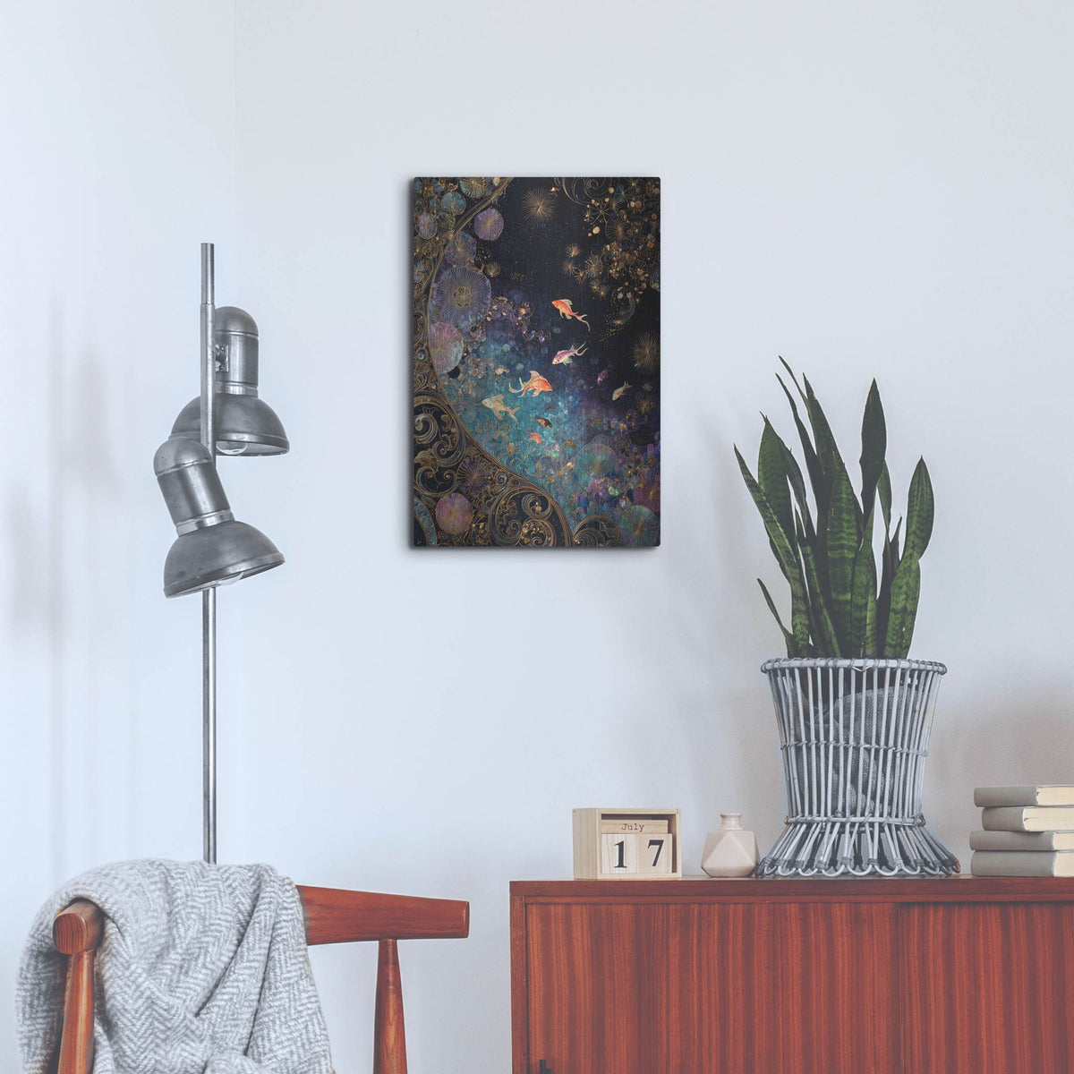 'Koi Galaxy' by Rich Monet Metal Wall Art