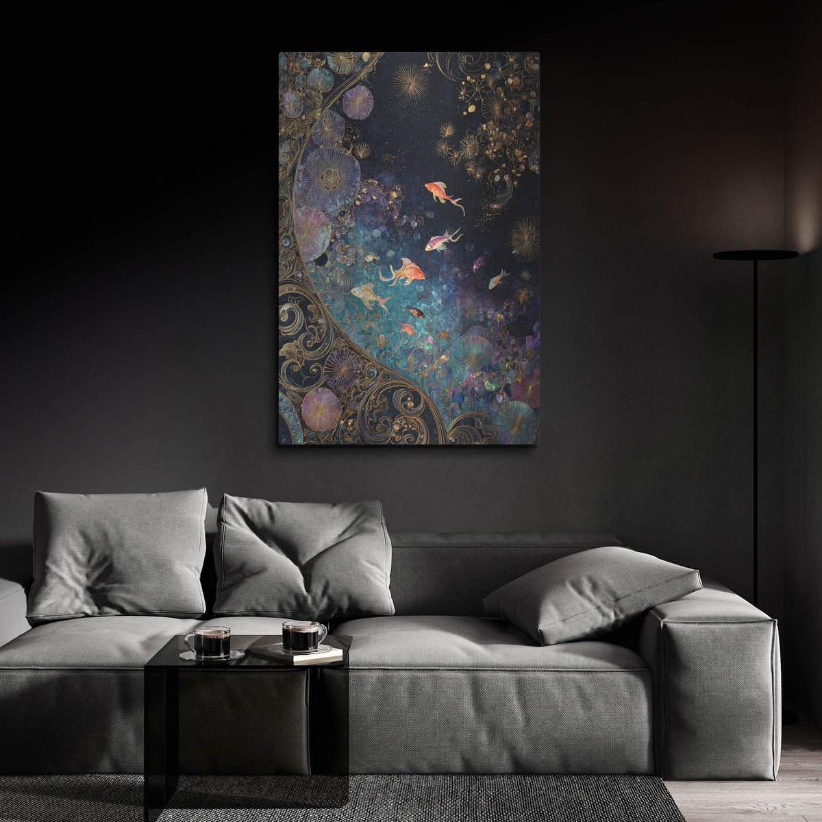 'Koi Galaxy' by Rich Monet Metal Wall Art