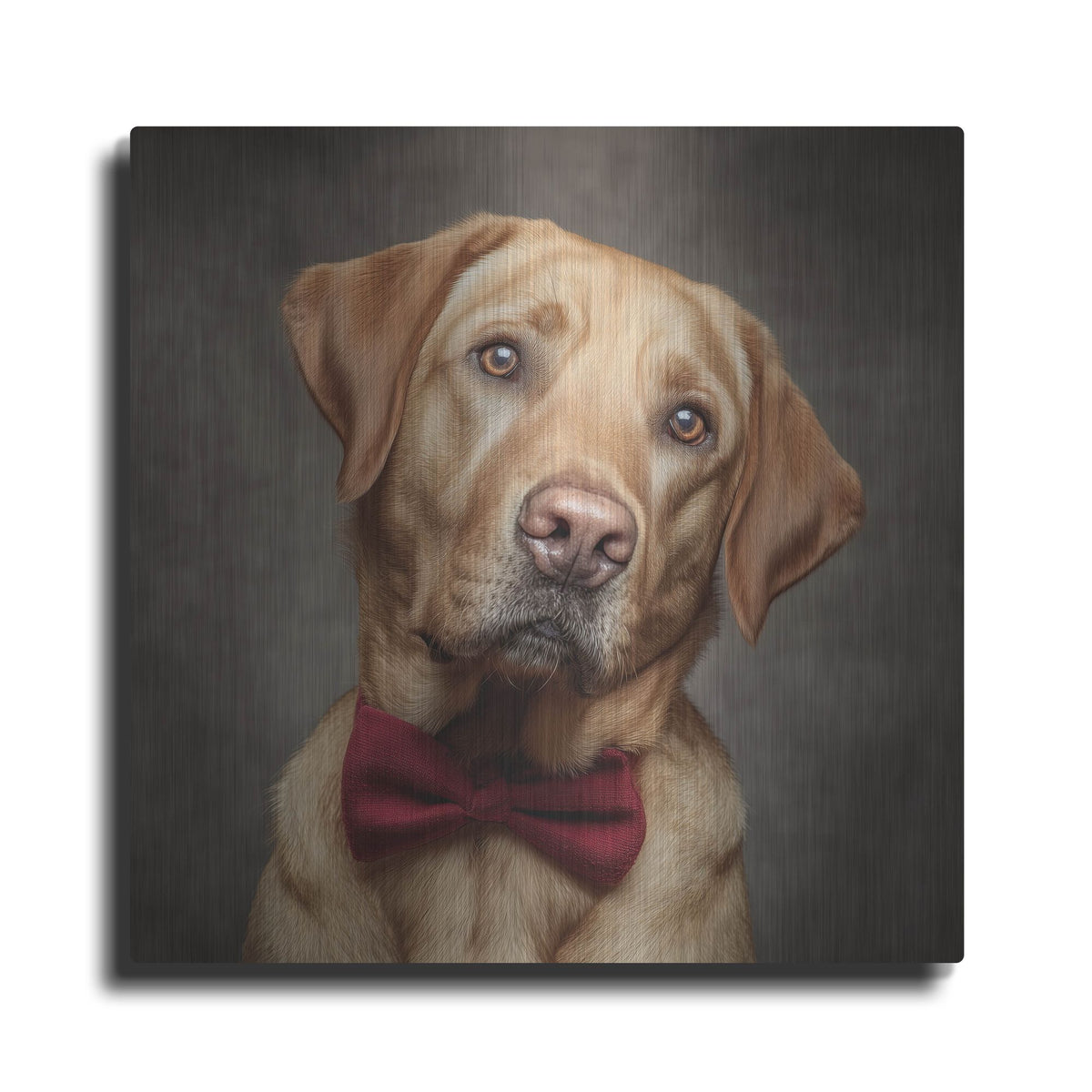 'Labrador Retriever In Bowtie' by Rich Monet Metal Wall Art