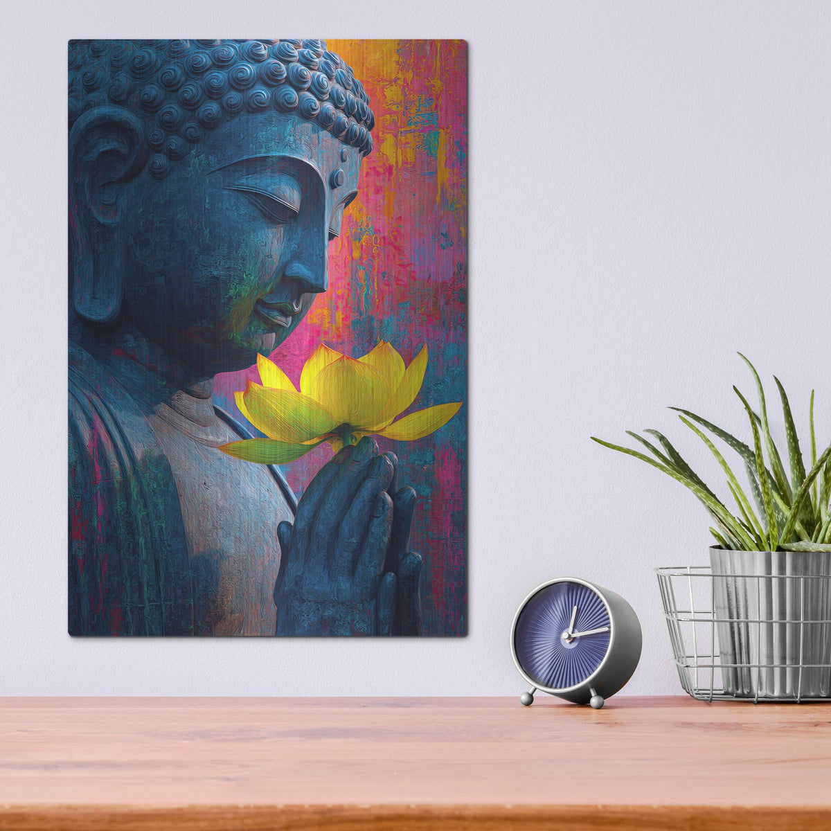 'Lotus Budha' by Rich Monet Metal Wall Art