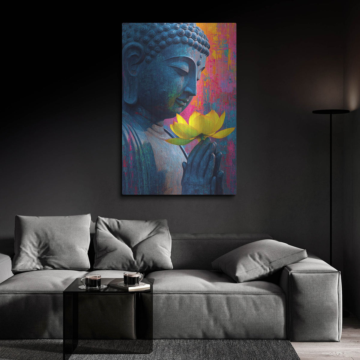 'Lotus Budha' by Rich Monet Metal Wall Art