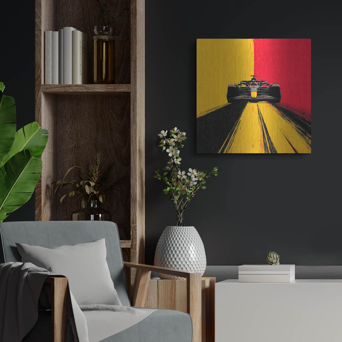 'Racing In Belgium' by Rich Monet Metal Wall Art