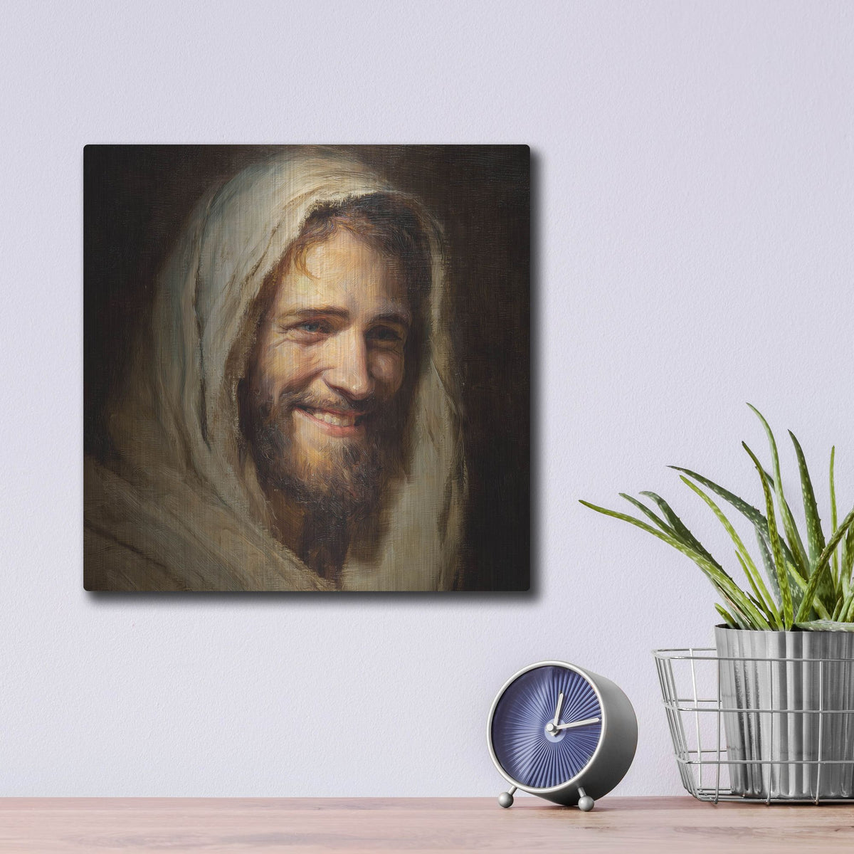'Smiling Jesus Christ' by Rich Monet Metal Wall Art