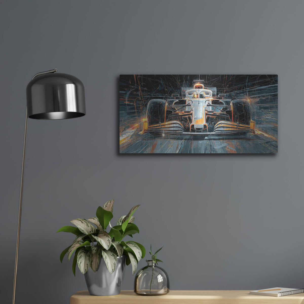 'Speed Demon Papaya' by Rich Monet Metal Wall Art