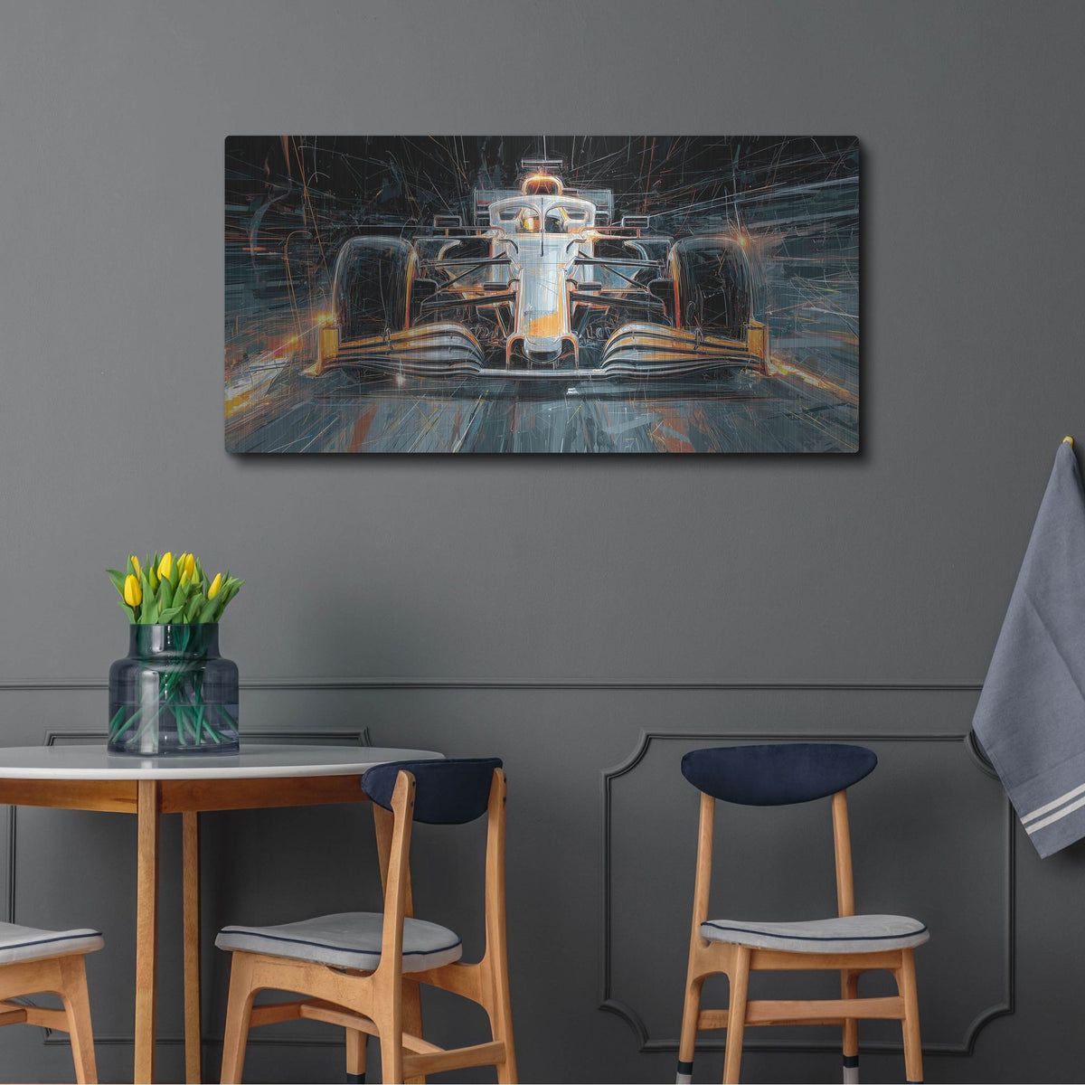 'Speed Demon Papaya' by Rich Monet Metal Wall Art
