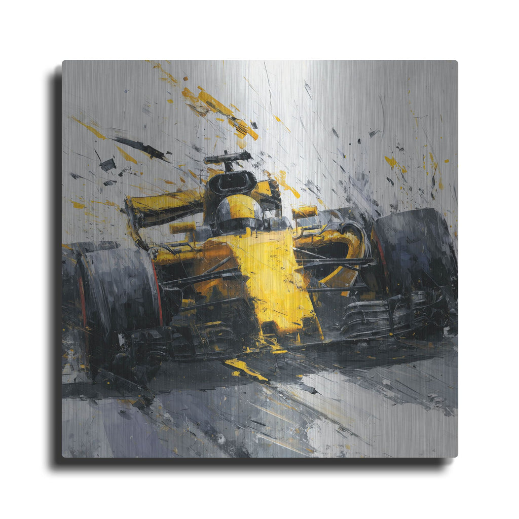 'Speed Demon Yellow' by Rich Monet Metal Wall Art