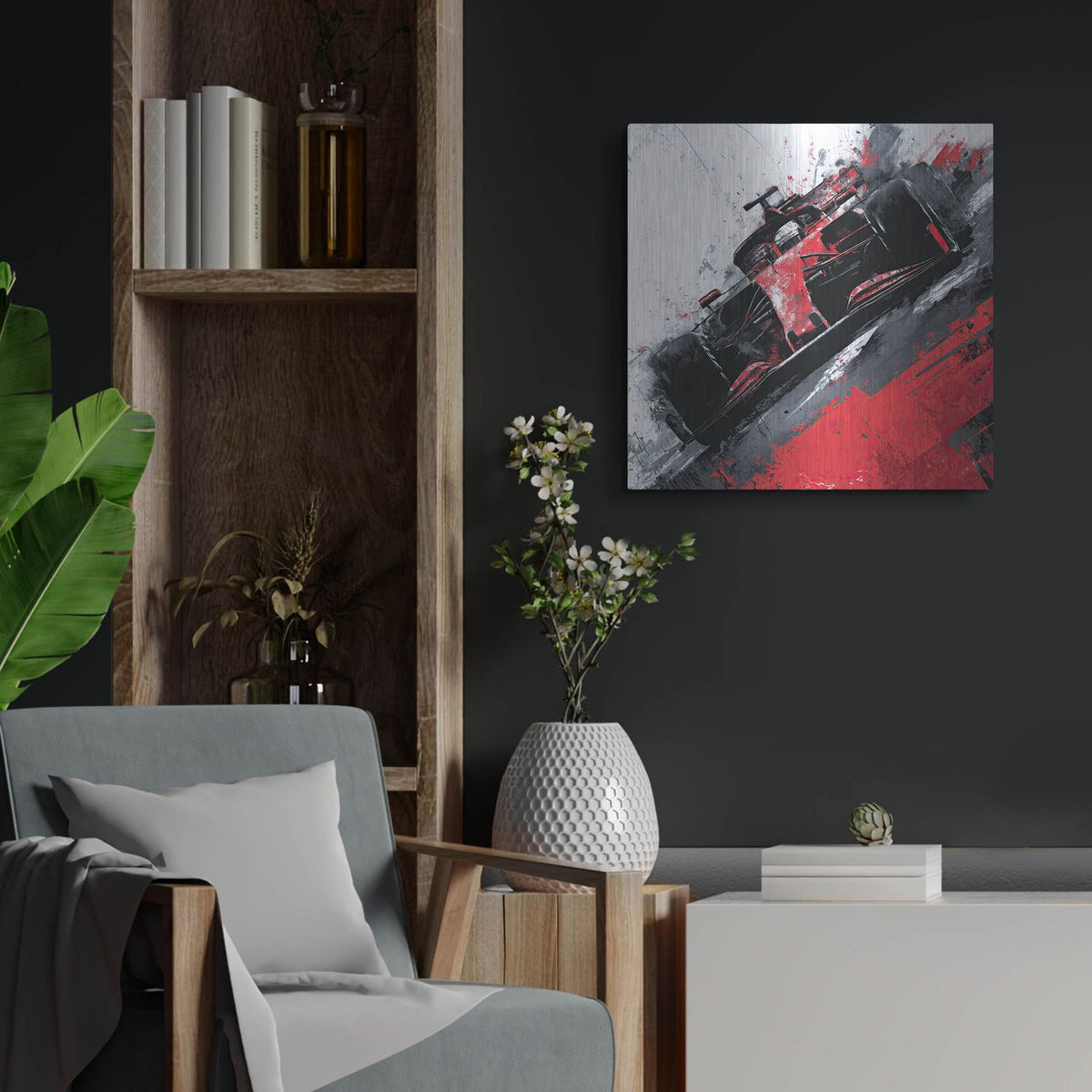 'Speed Demon Red' by Rich Monet Metal Wall Art