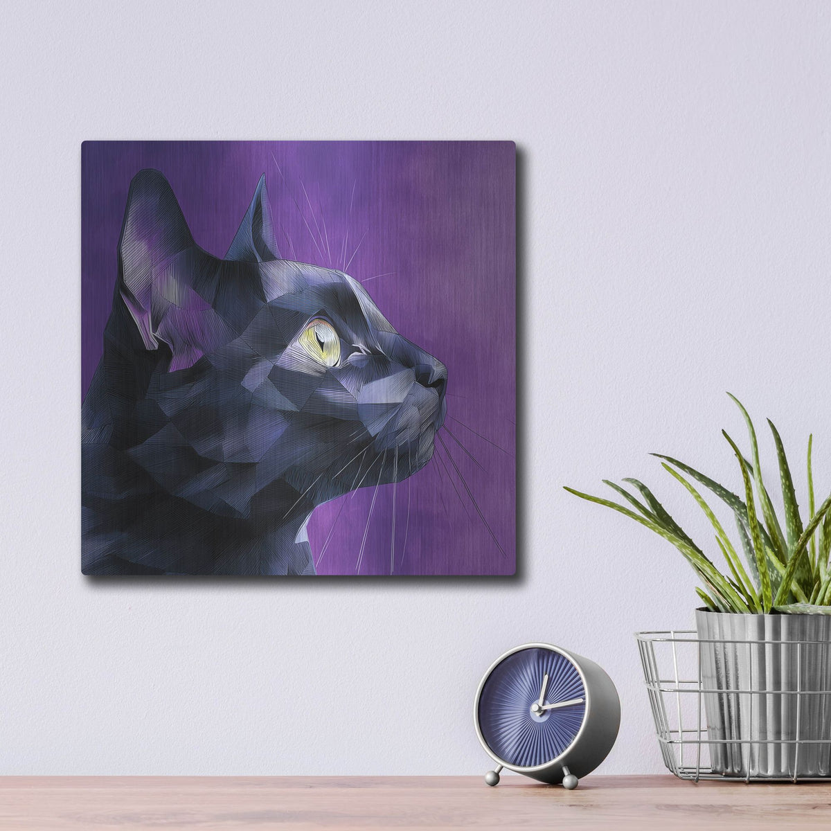 'Geocat' by Rich Monet Metal Wall Art