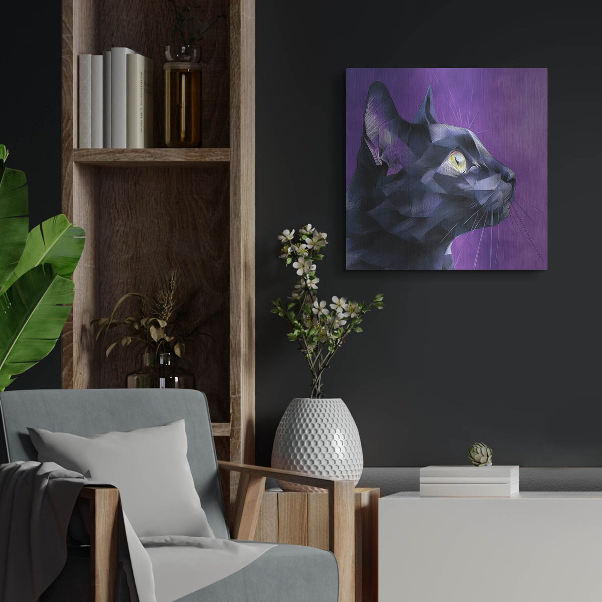 'Geocat' by Rich Monet Metal Wall Art