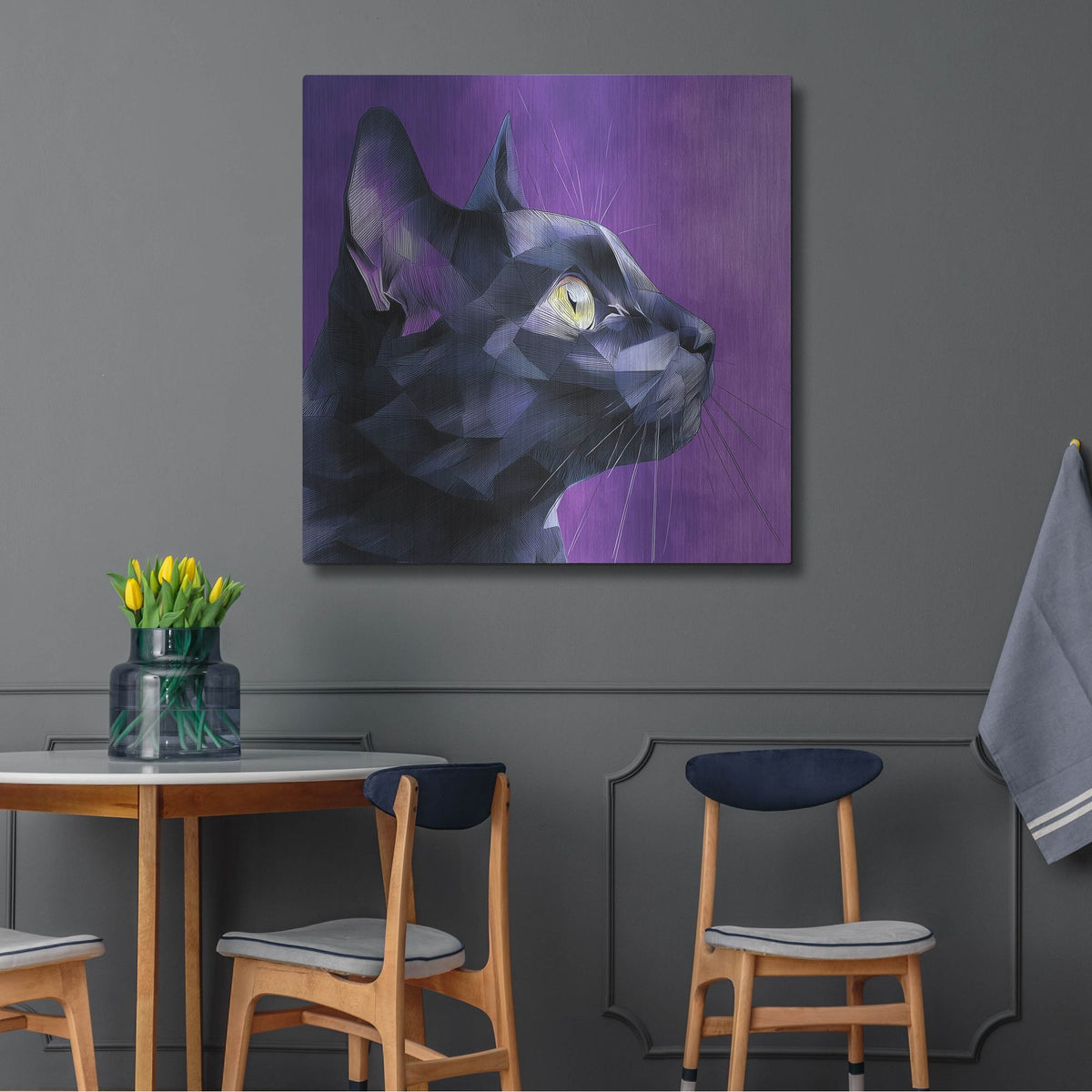 'Geocat' by Rich Monet Metal Wall Art