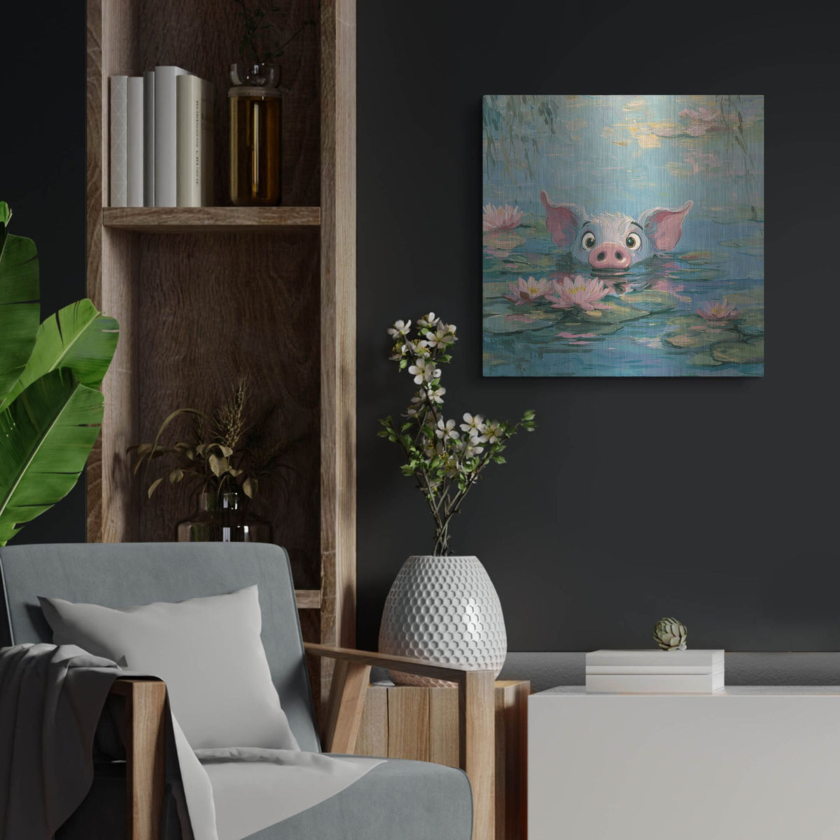 'Pig Fish' by Rich Monet Metal Wall Art
