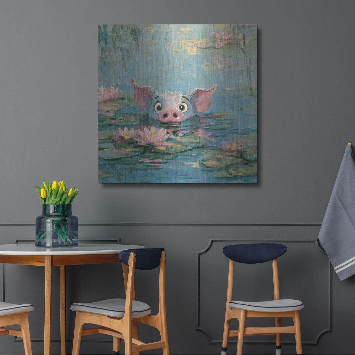'Pig Fish' by Rich Monet Metal Wall Art