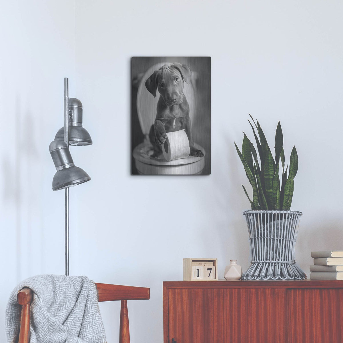 'The Bathroom Matron 3' by Rich Monet Metal Wall Art