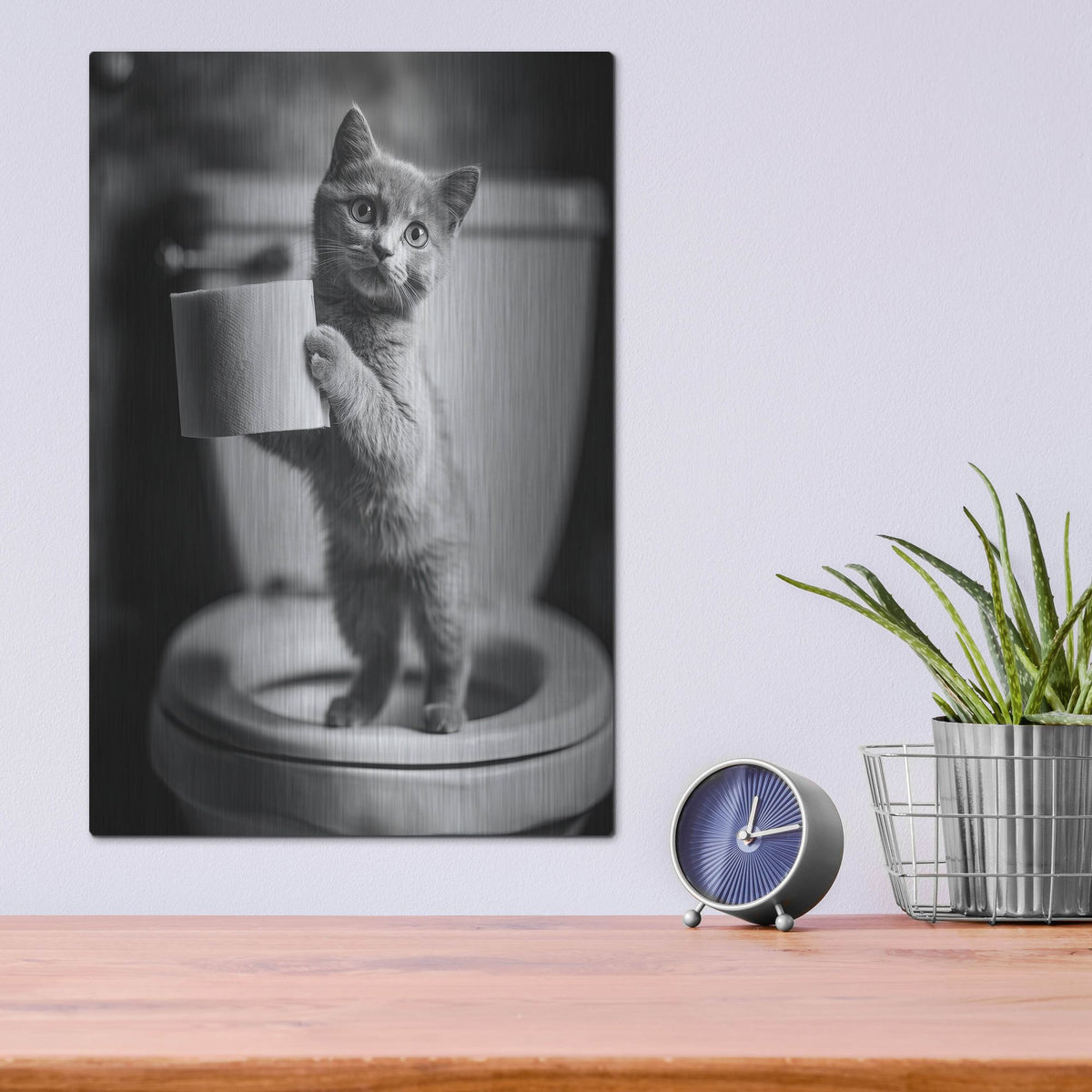 'The Bathroom Matron' by Rich Monet Metal Wall Art