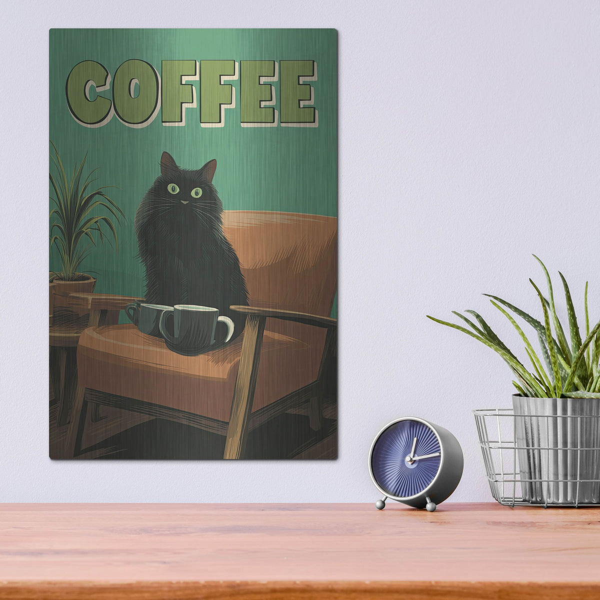 'Too Much Coffee' by Rich Monet Metal Wall Art