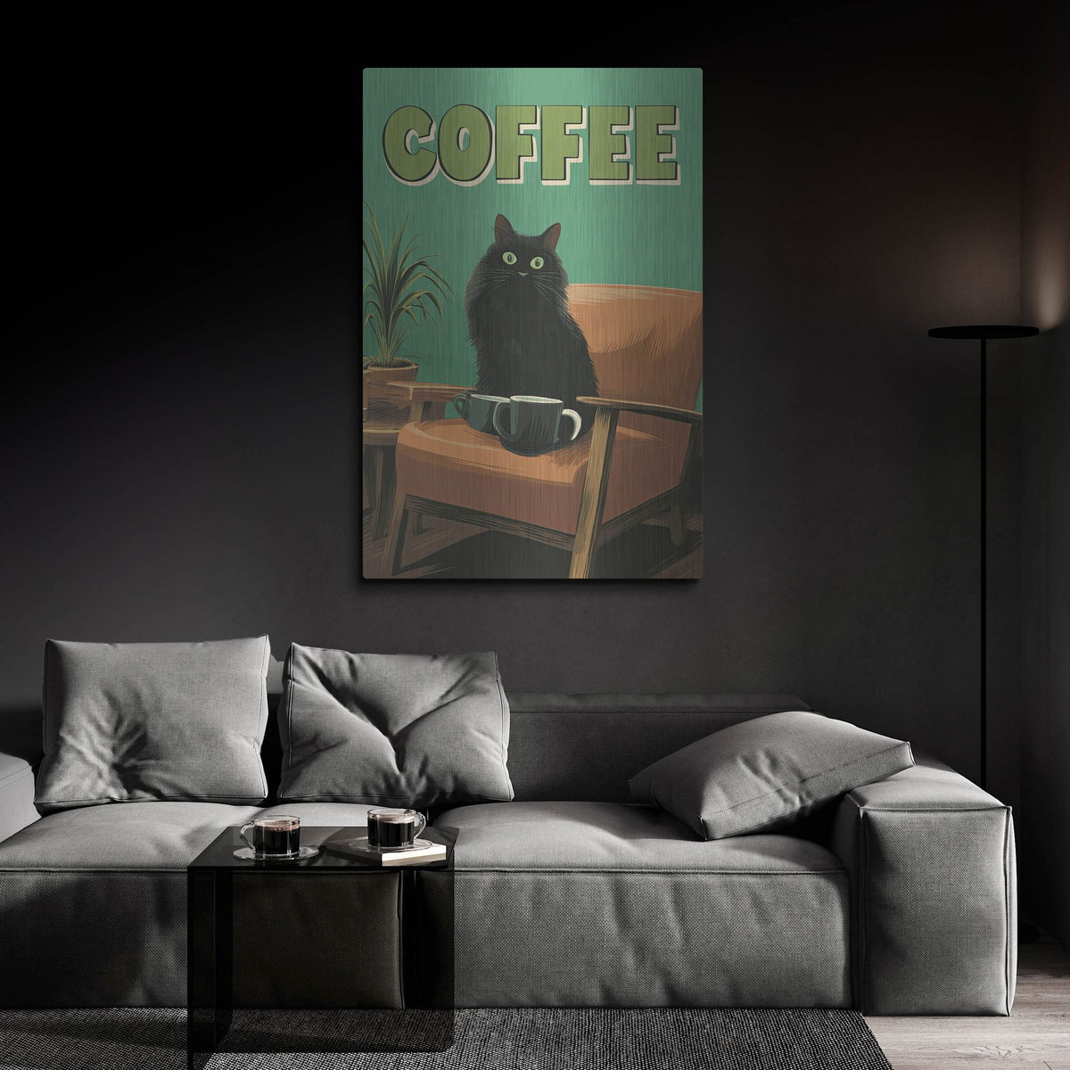 'Too Much Coffee' by Rich Monet Metal Wall Art