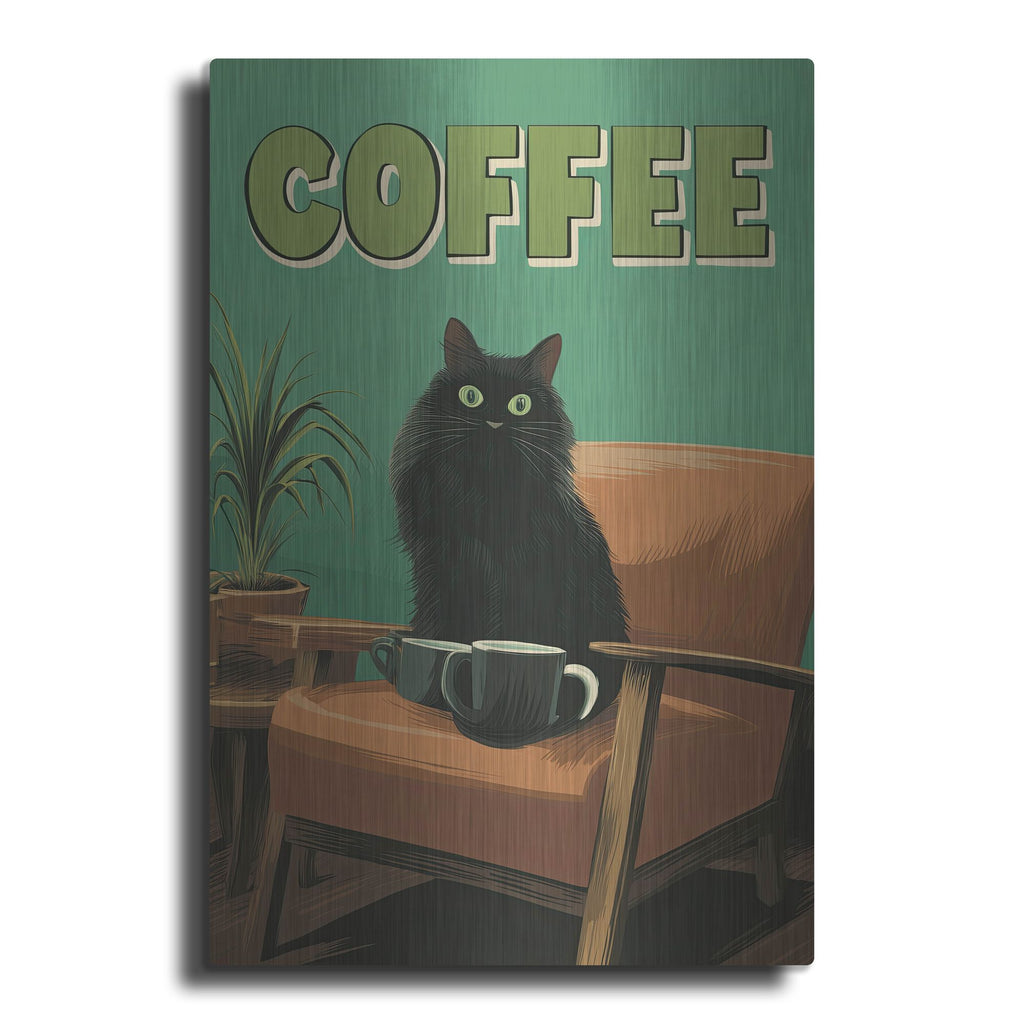 'Too Much Coffee' by Rich Monet Metal Wall Art