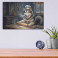 'Alaskan Malamute In The Kitchen' by Rich Monet Metal Wall Art