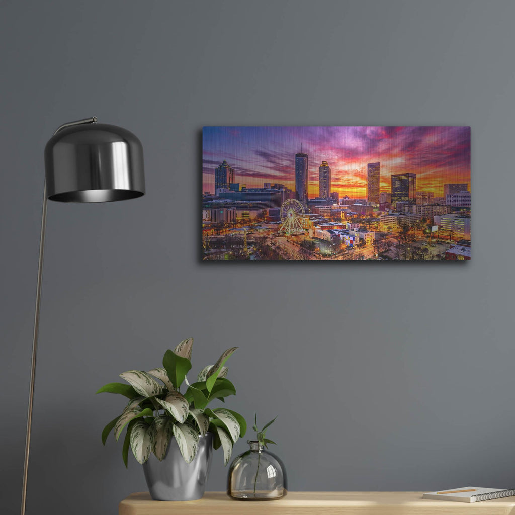'Atlanta-skyline At Sunset' by Rich Monet Metal Wall Art
