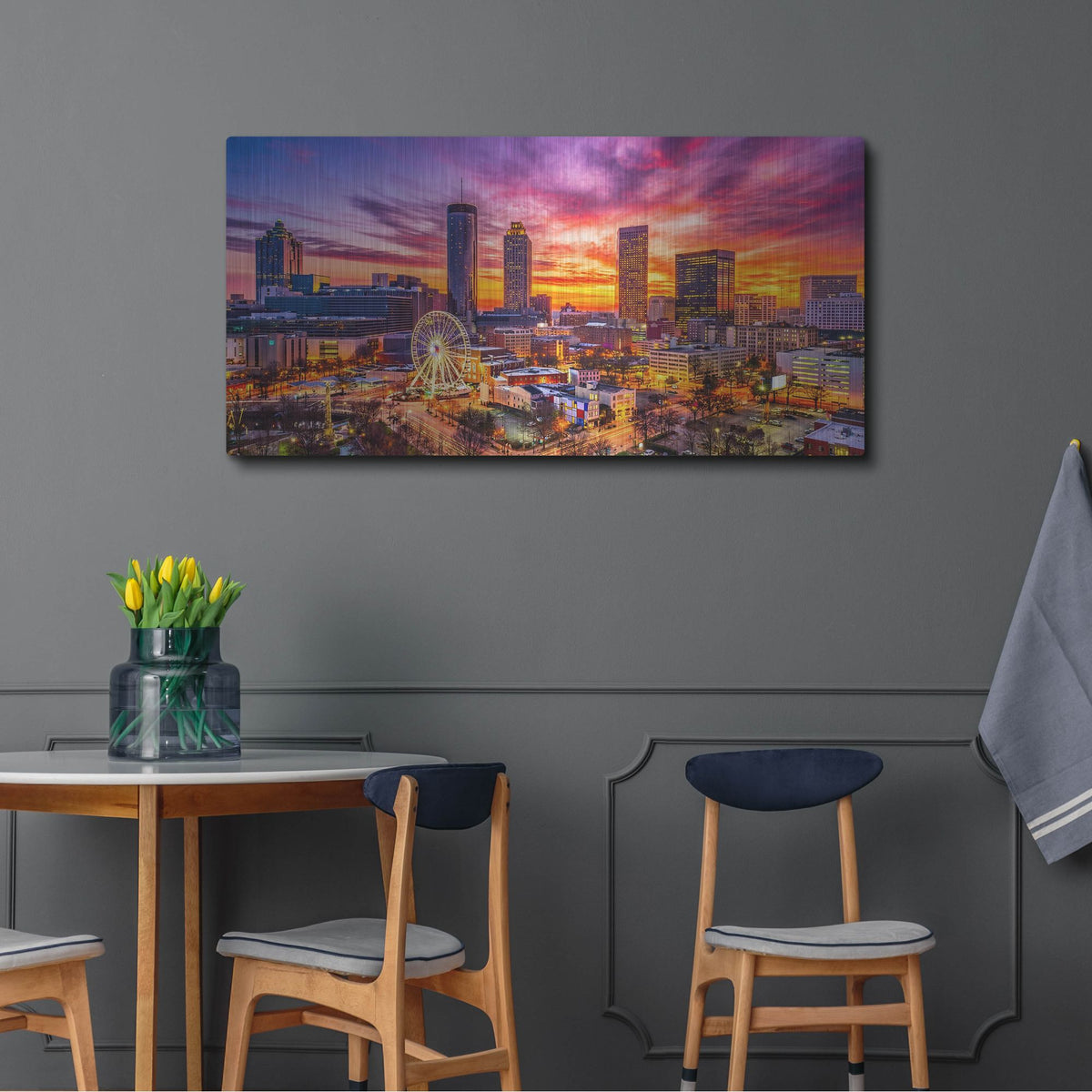 'Atlanta-skyline At Sunset' by Rich Monet Metal Wall Art