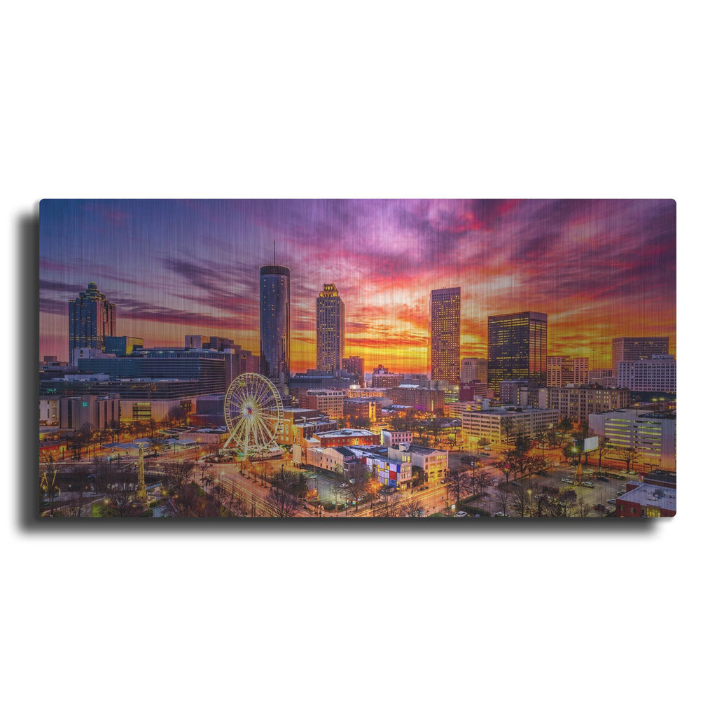 'Atlanta-skyline At Sunset' by Rich Monet Metal Wall Art