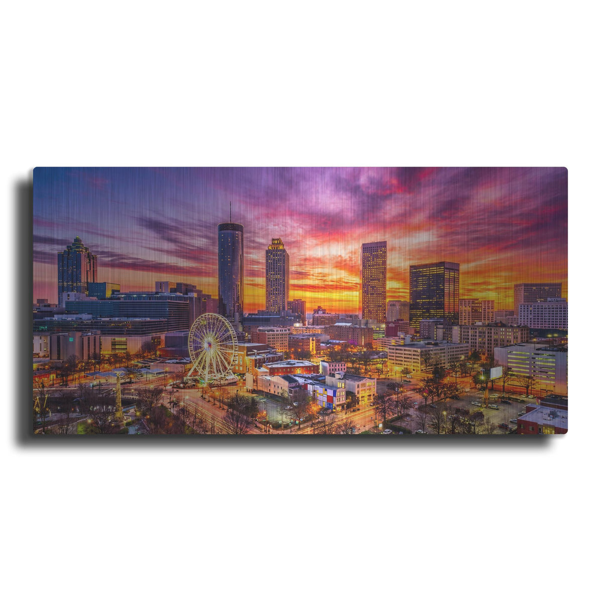 'Atlanta-skyline At Sunset' by Rich Monet Metal Wall Art