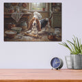 'Basset Hound In The Kitchen' by Rich Monet Metal Wall Art